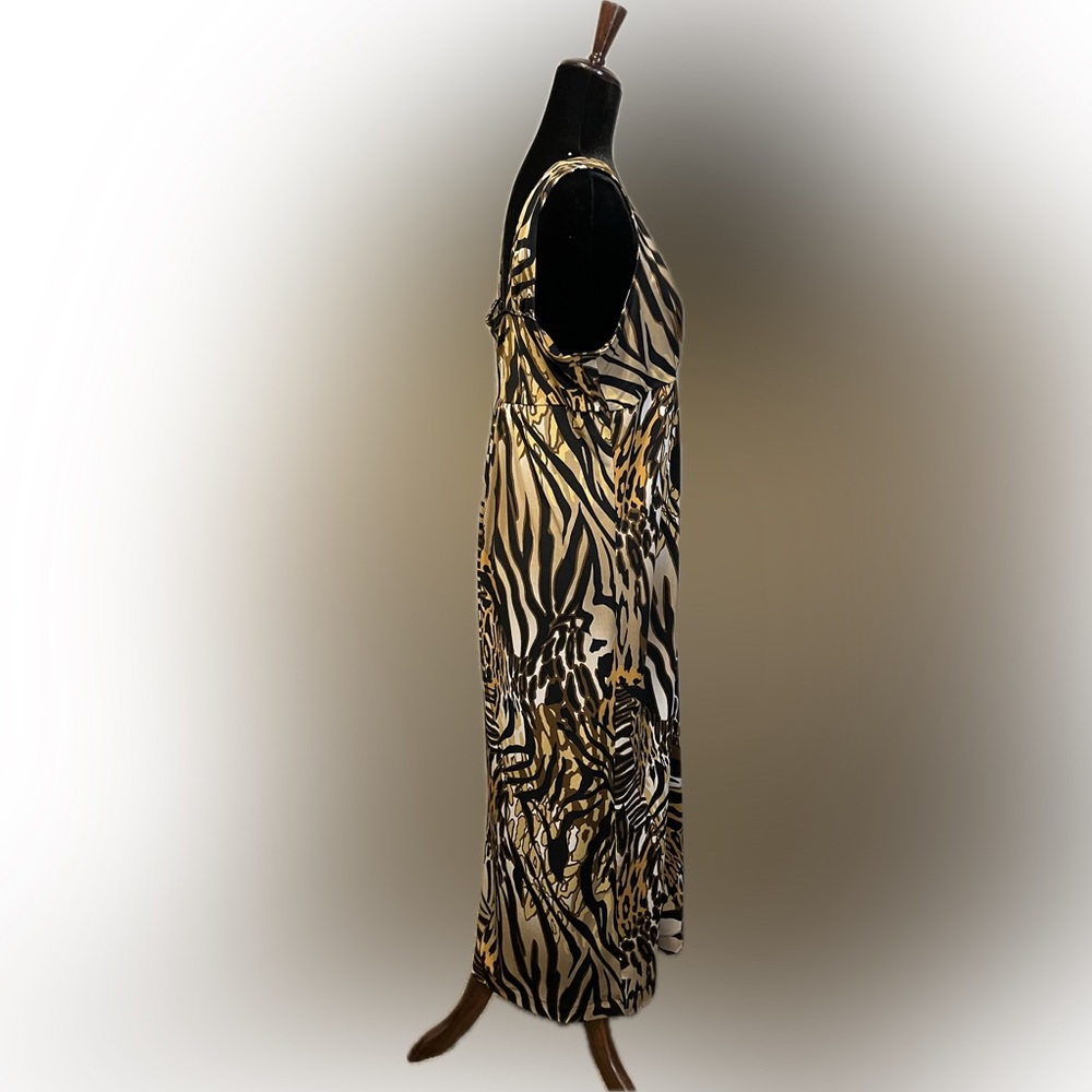 Ruby Rd. Animal Print Ruched Maxi Sundress size M - Picture 2 of 10